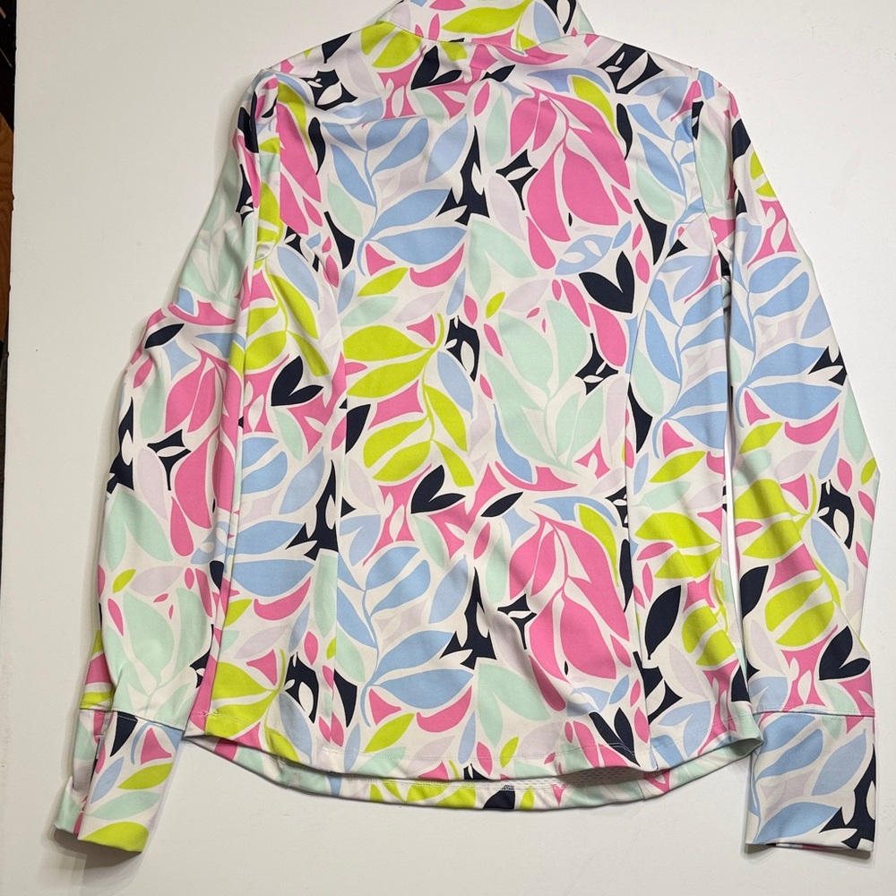 Tommy Bahama Golf Multicolor Leaf Print 1/4 zip pullover - Picture 6 of 6